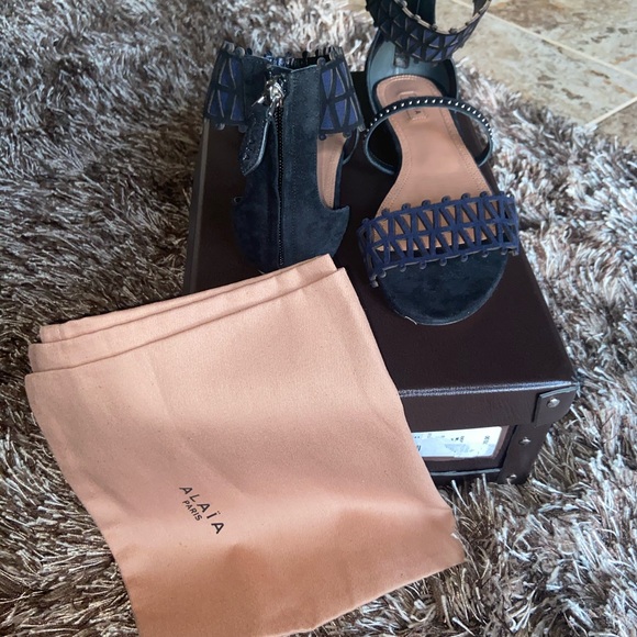 Alaia suede sandals blue | black 39.5 EU - Picture 3 of 3